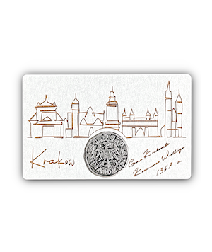 Kraków Drewniany magnes na lodówkę biały z monetą magnes pamiątkowy hurtownia producent